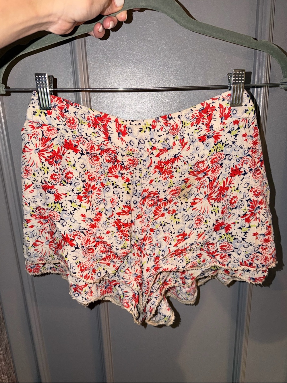 Free People Floral High Waist Ruffled Pull-on Shortie - Size XS
